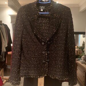 Mary Kay National Size 10 Two Piece Black Bling Suit Jacket and Skirt